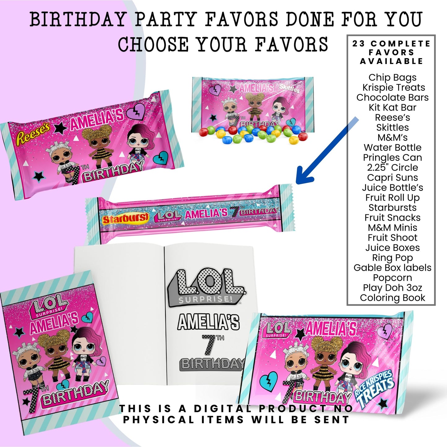 LOL Dolls Birthday Party Favors DFY