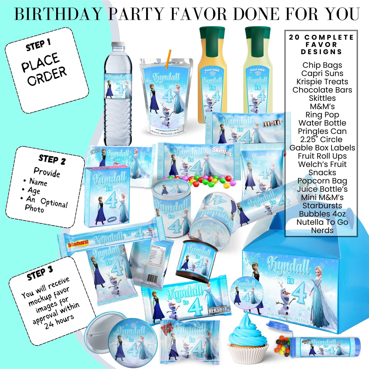 Frozen Birthday Party Favors DFY