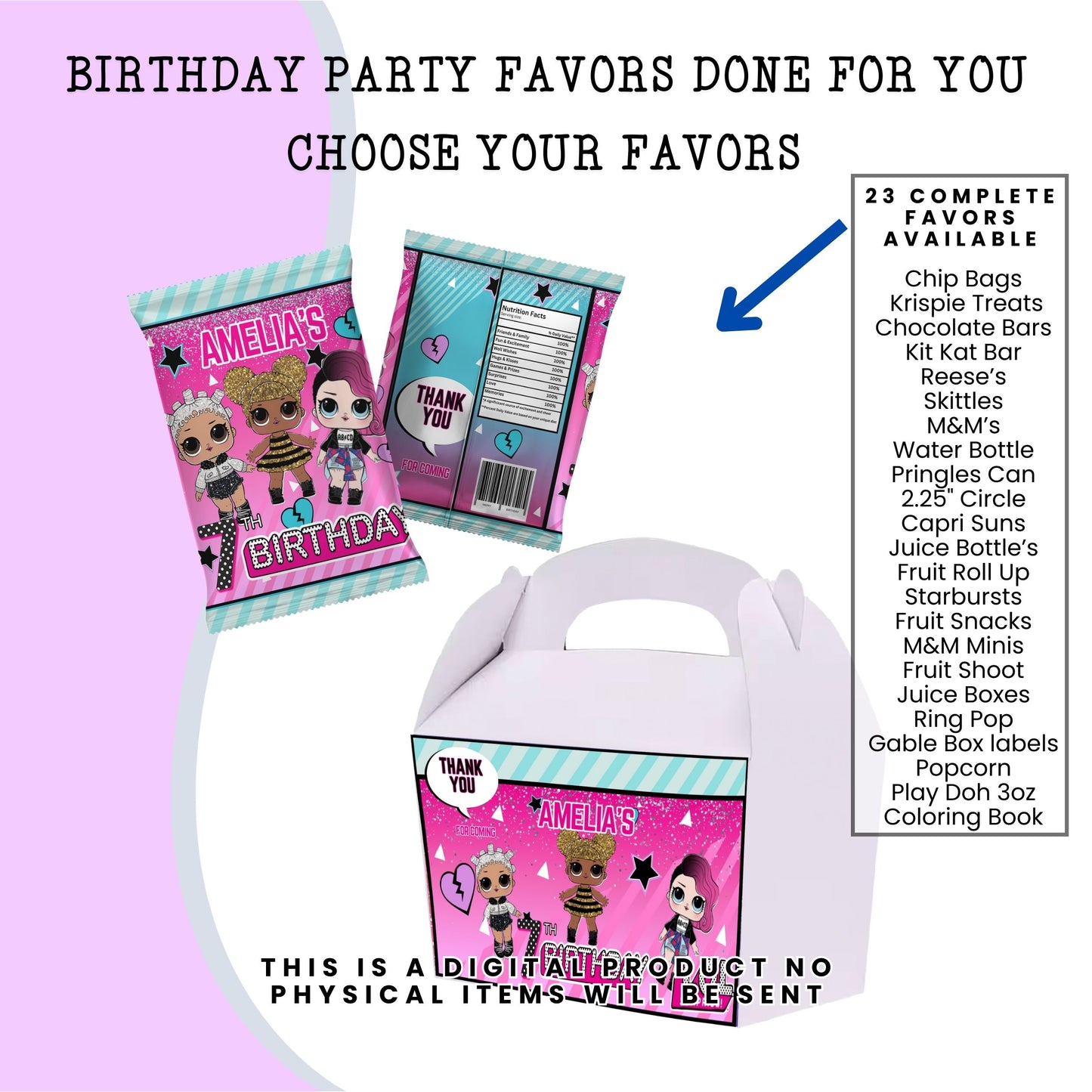 LOL Dolls Birthday Party Favors DFY