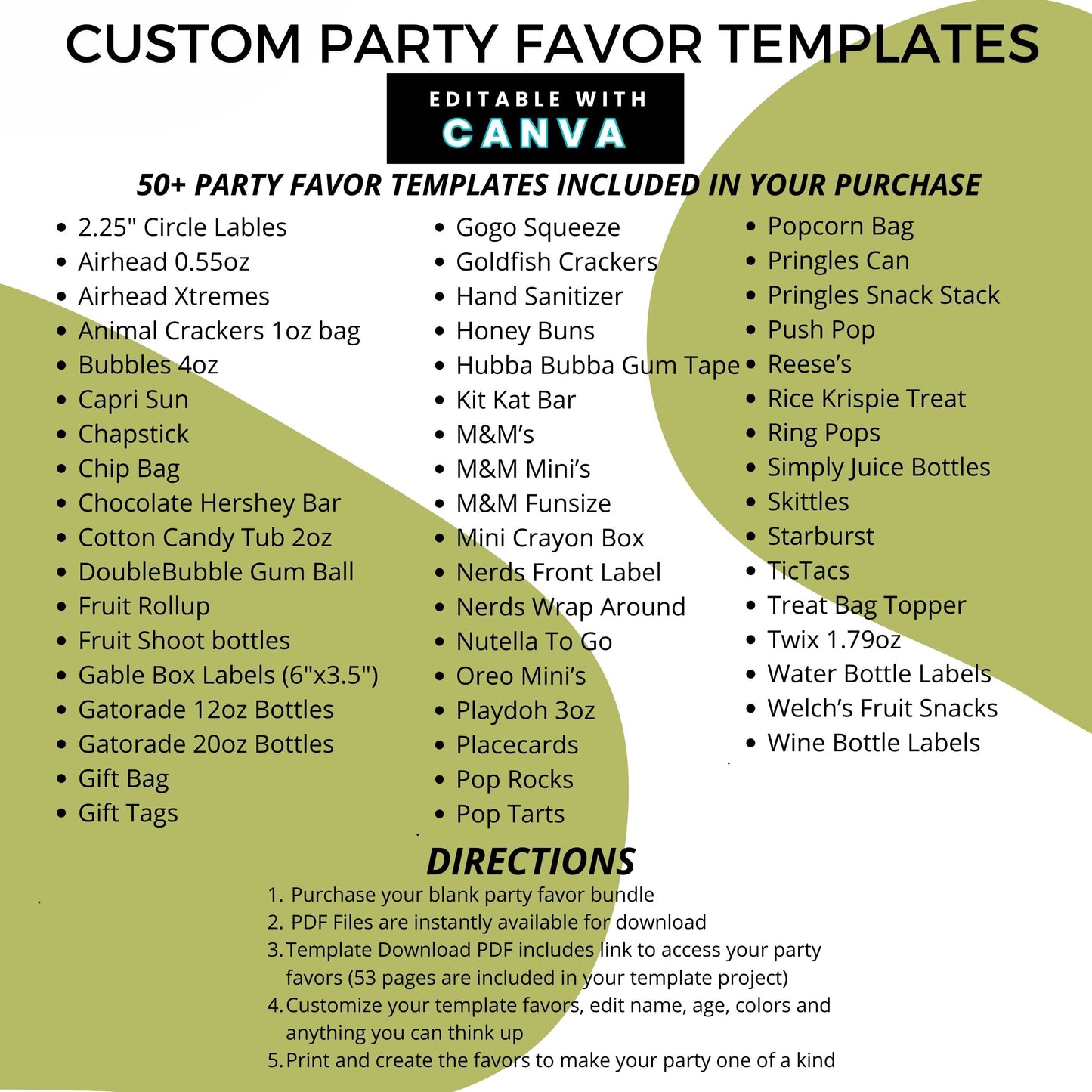 Pink Bows or Free Throws Gender Reveal Party Favor Canva Template Bundle