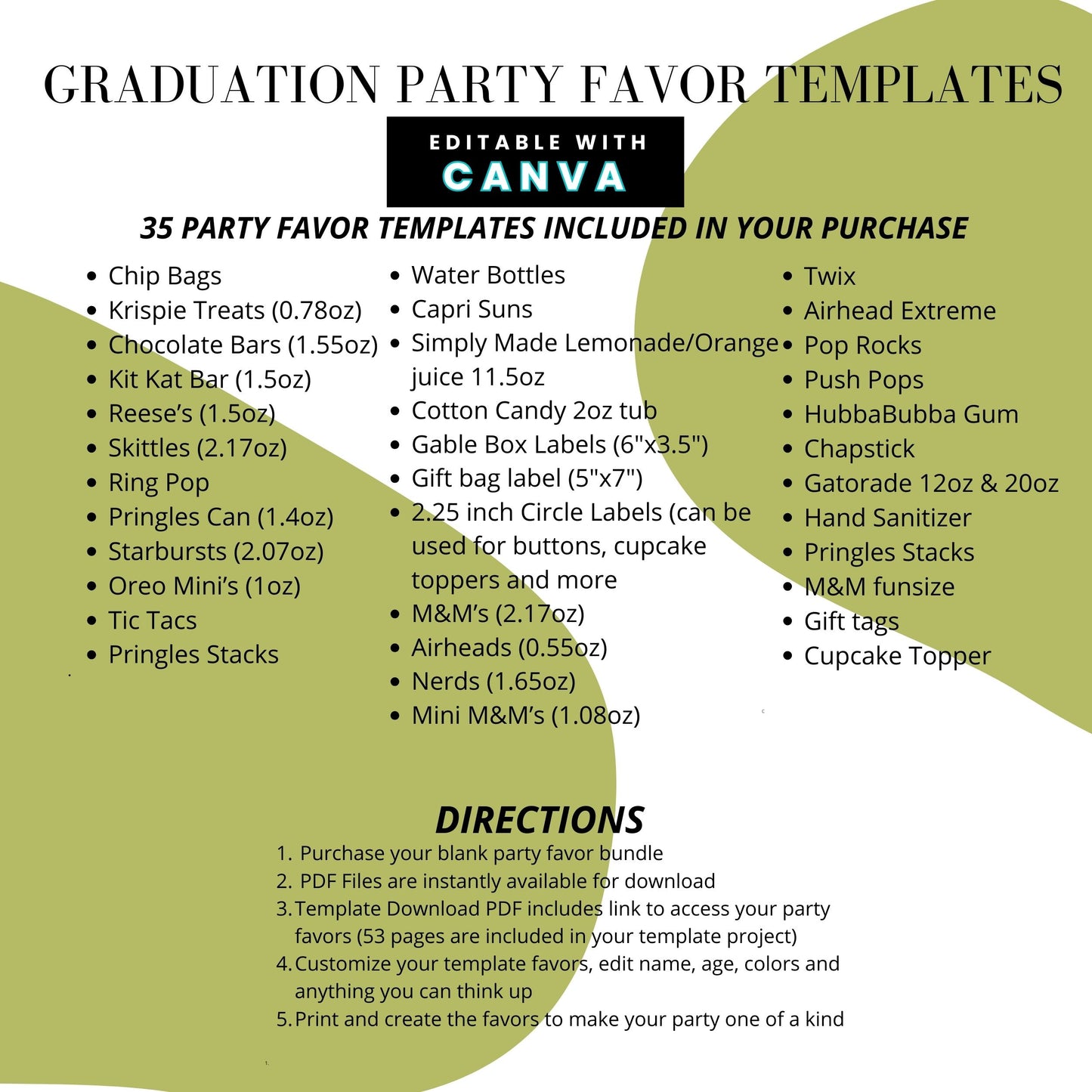 Congrats Class of 2025 – Purple & Yellow Graduation Party Favor Bundle