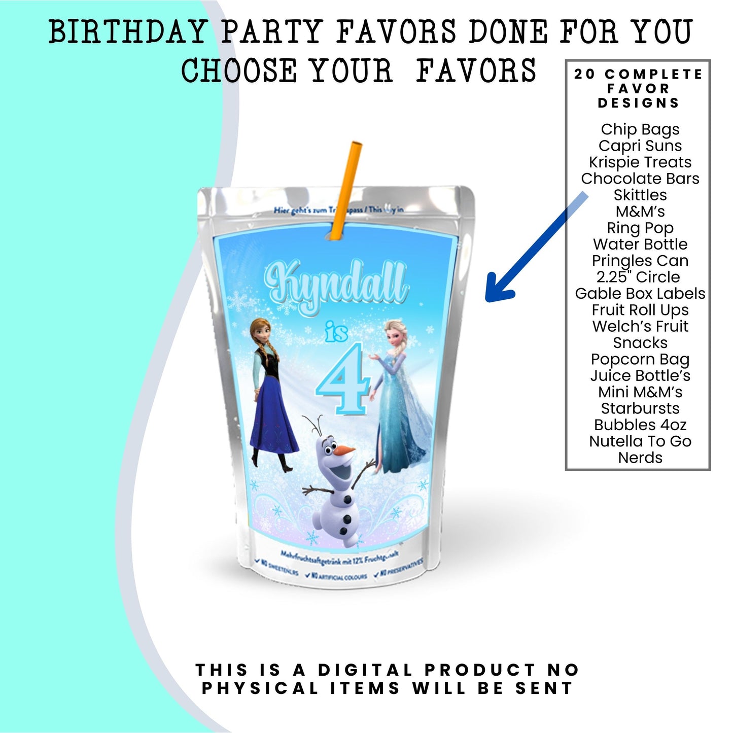 Frozen Birthday Party Favors DFY