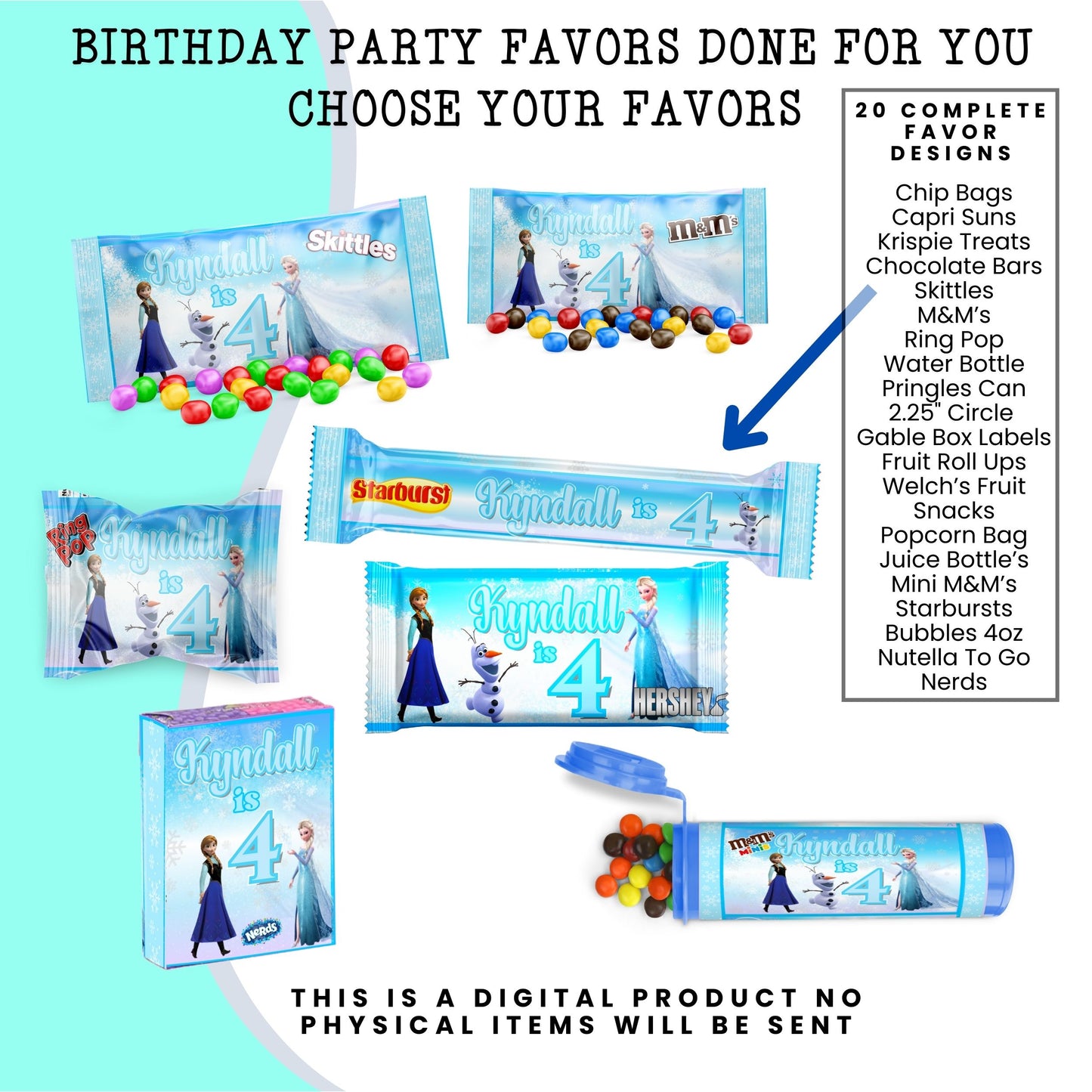 Frozen Birthday Party Favors DFY