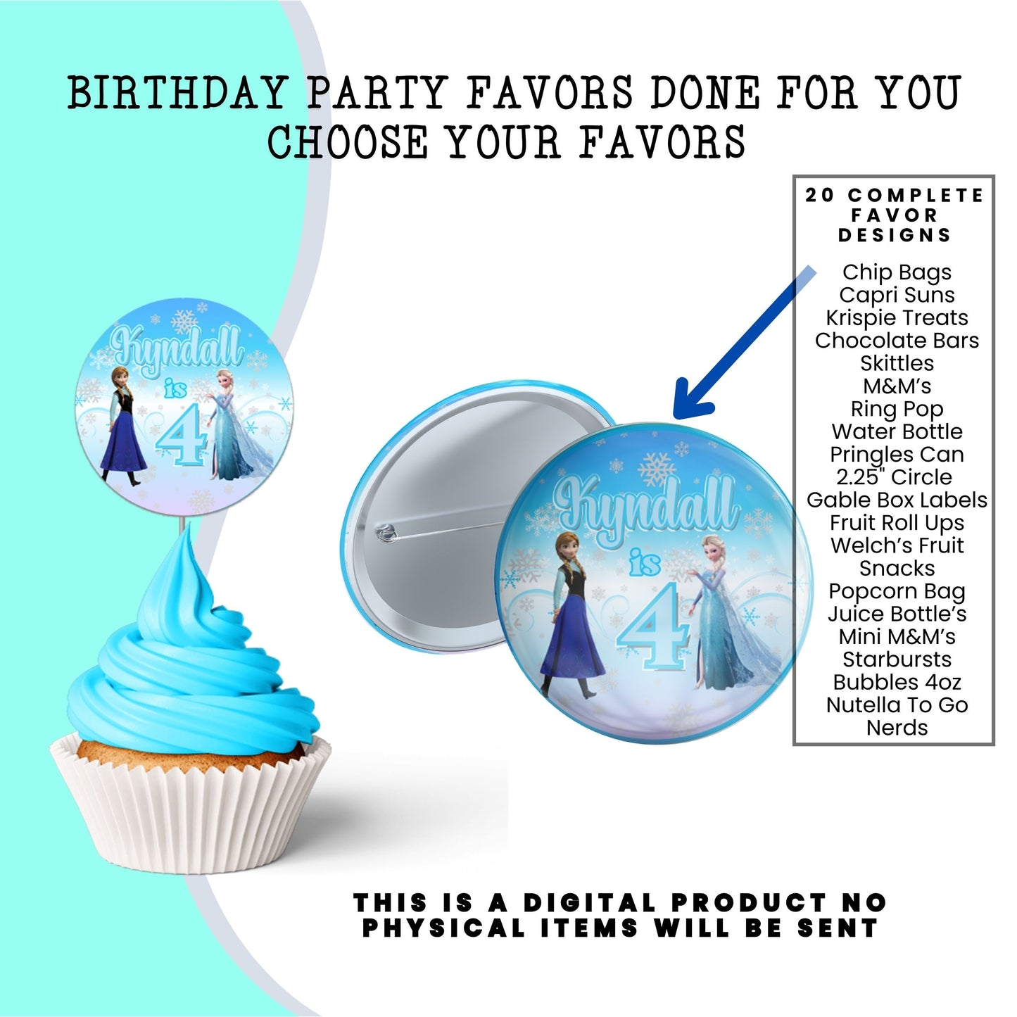 Frozen Birthday Party Favors DFY