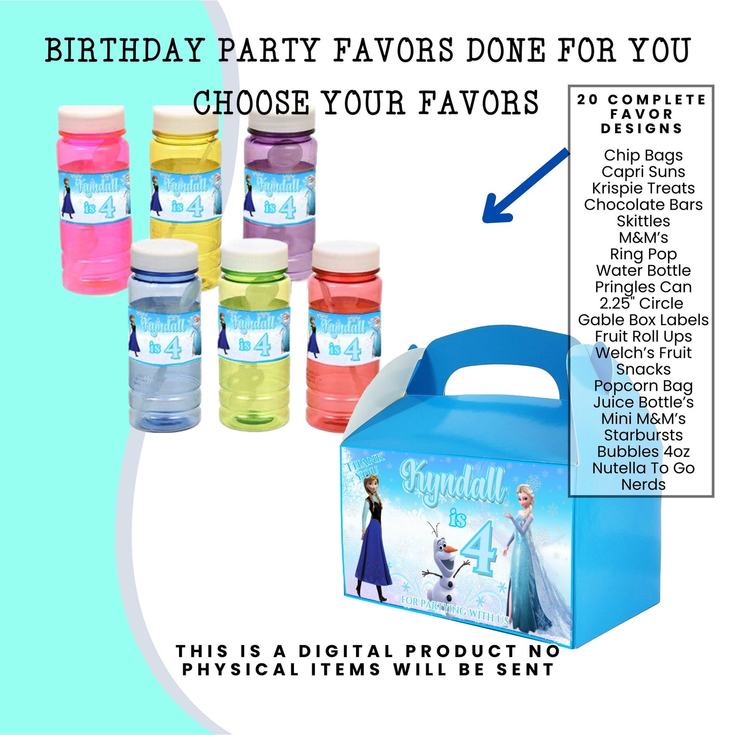 Frozen Birthday Party Favors DFY