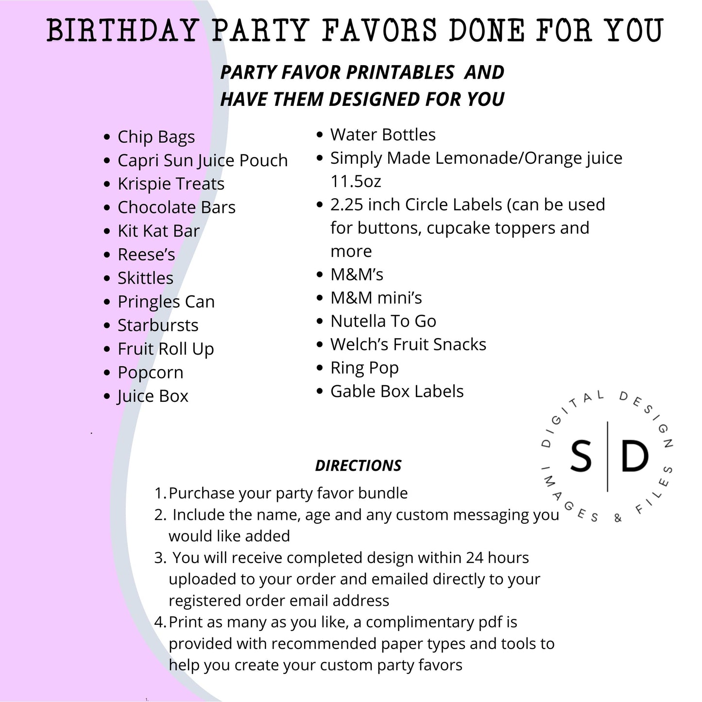 Princess Jasmine Birthday Party Favors DFY