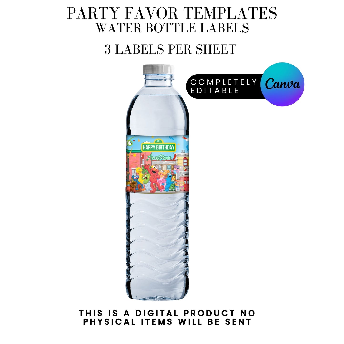 Sesame Street Birthday Party Favors Templates Bundle