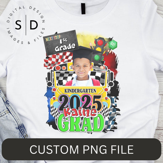 🚦 Custom Graduation PNG –  Next Stop School Bus Theme 🏁