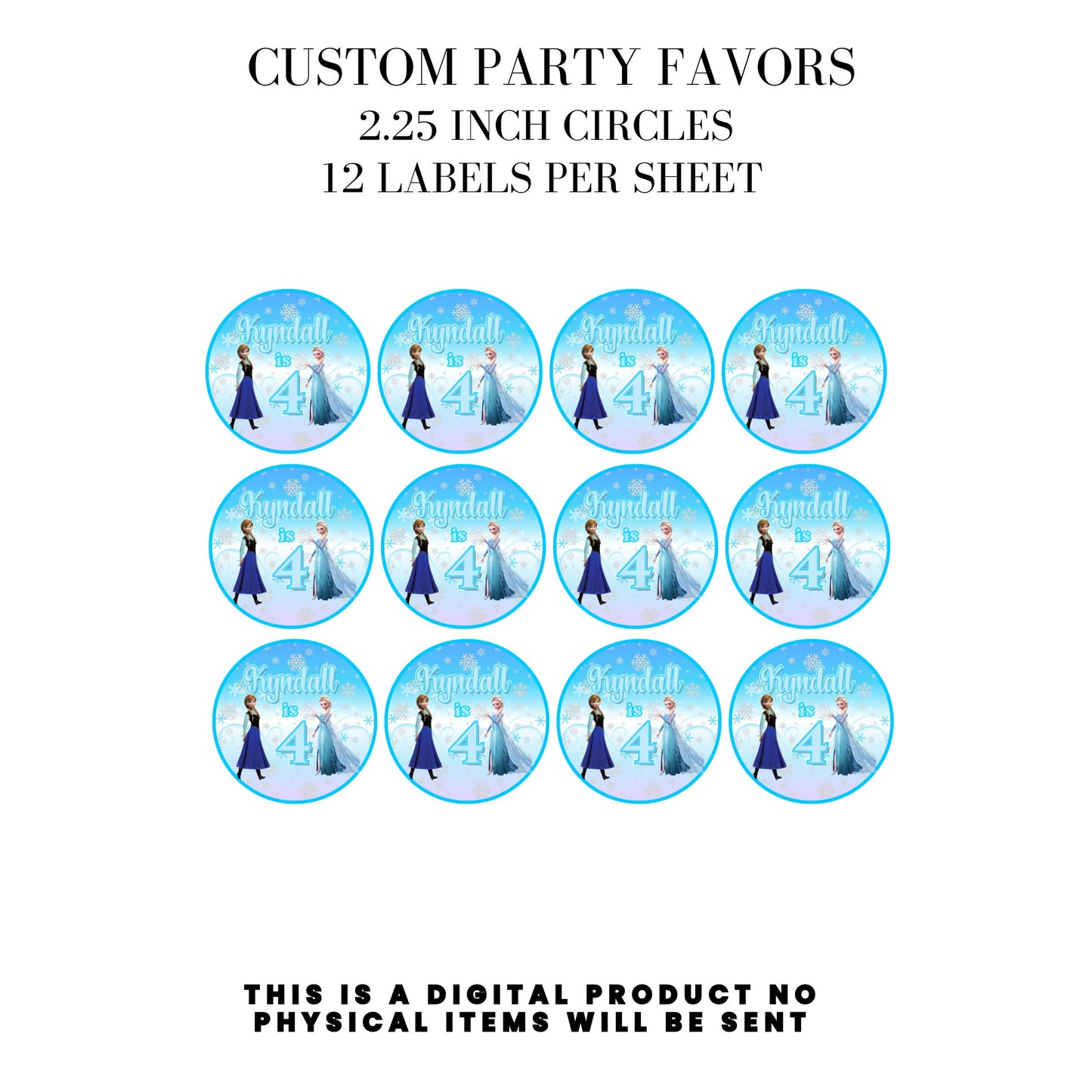 Frozen Birthday Party Favors DFY