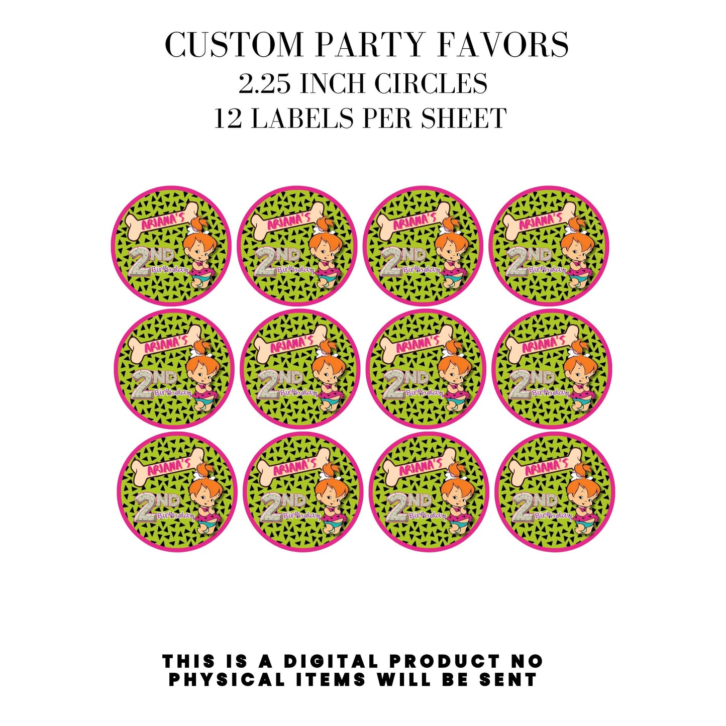 Pebbles & Dino Stone Age Birthday Party Favors DFY