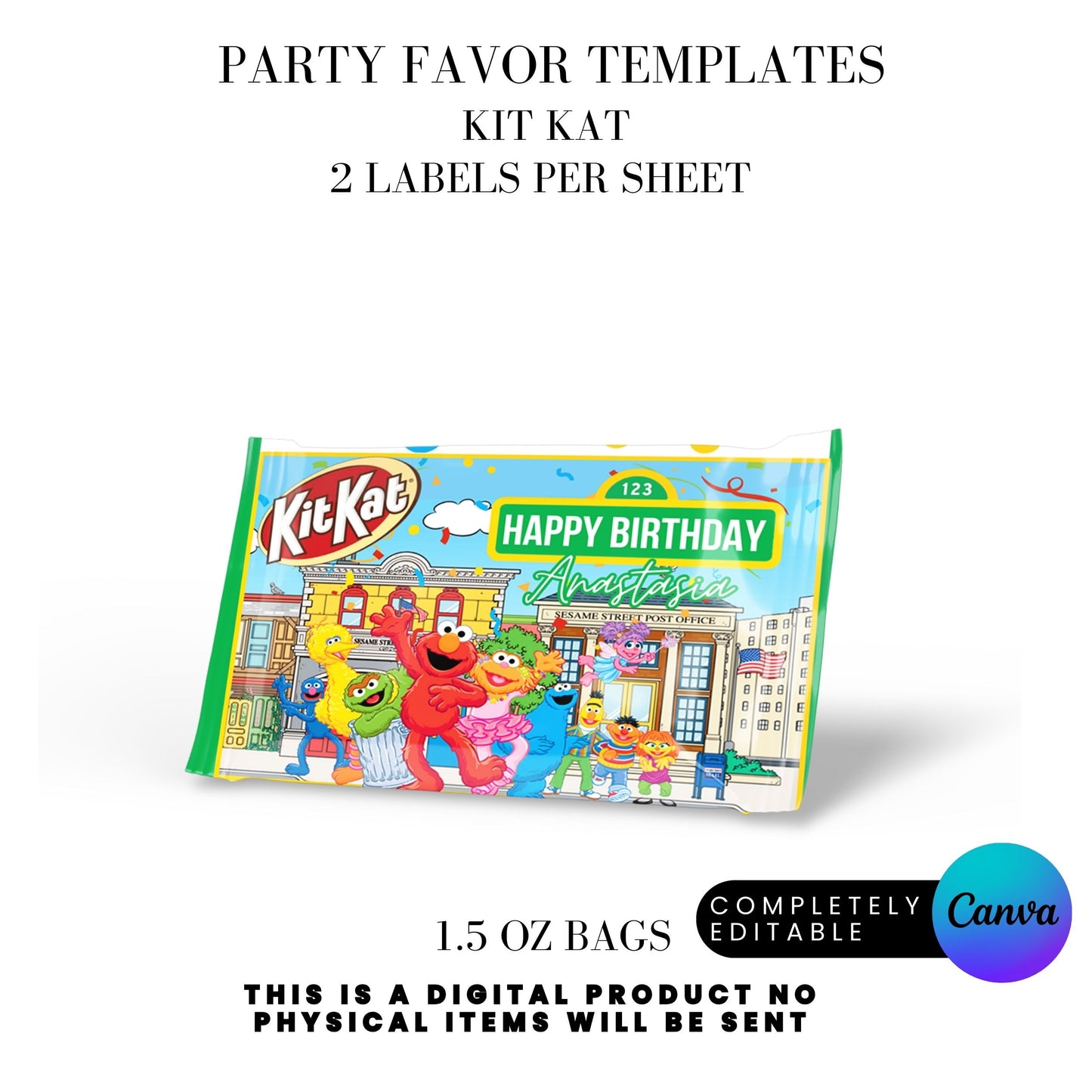 Sesame Street Birthday Party Favors Templates Bundle