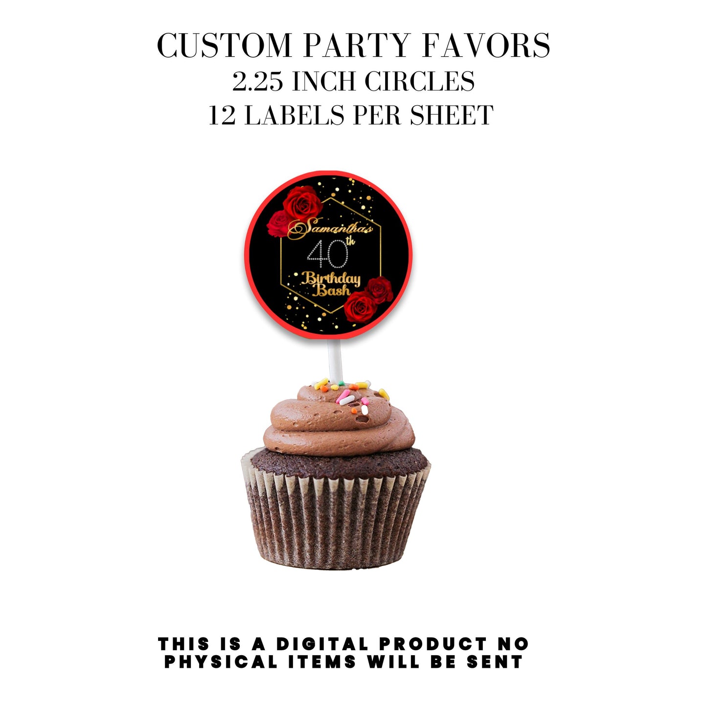 Red Roses & Black Lace Party Favors DFY