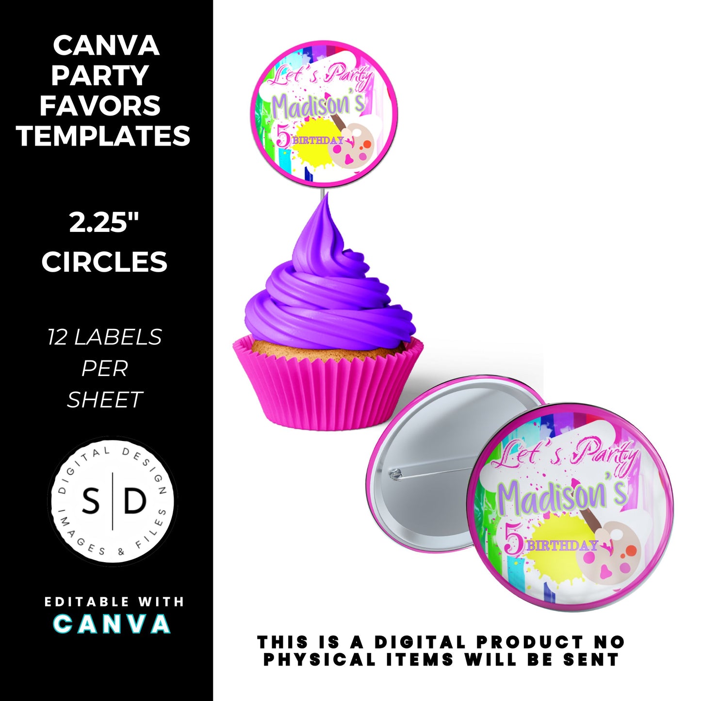 Let's Paint Birthday Party Favor Templates