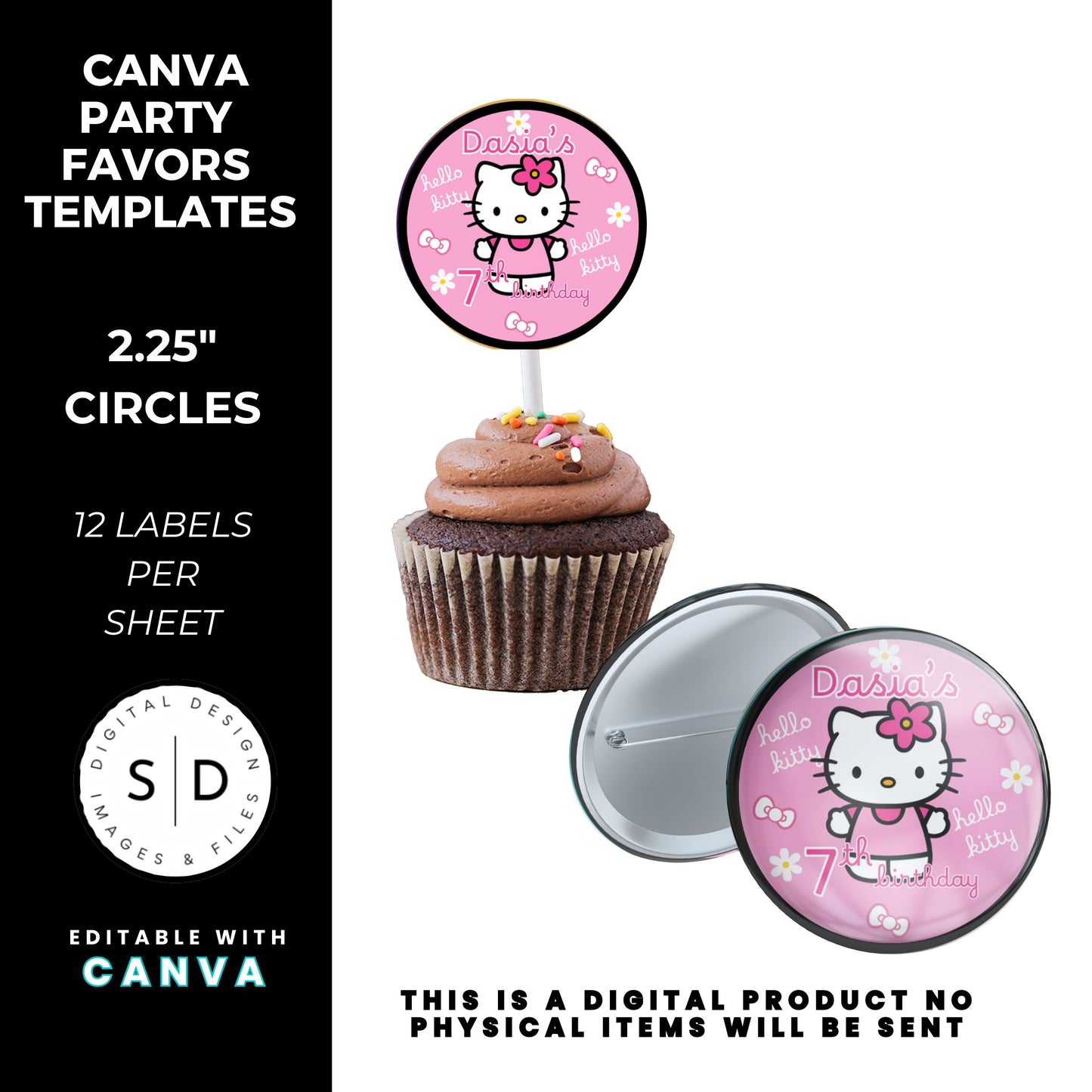 Kitty Birthday Party Favor Templates Bundle