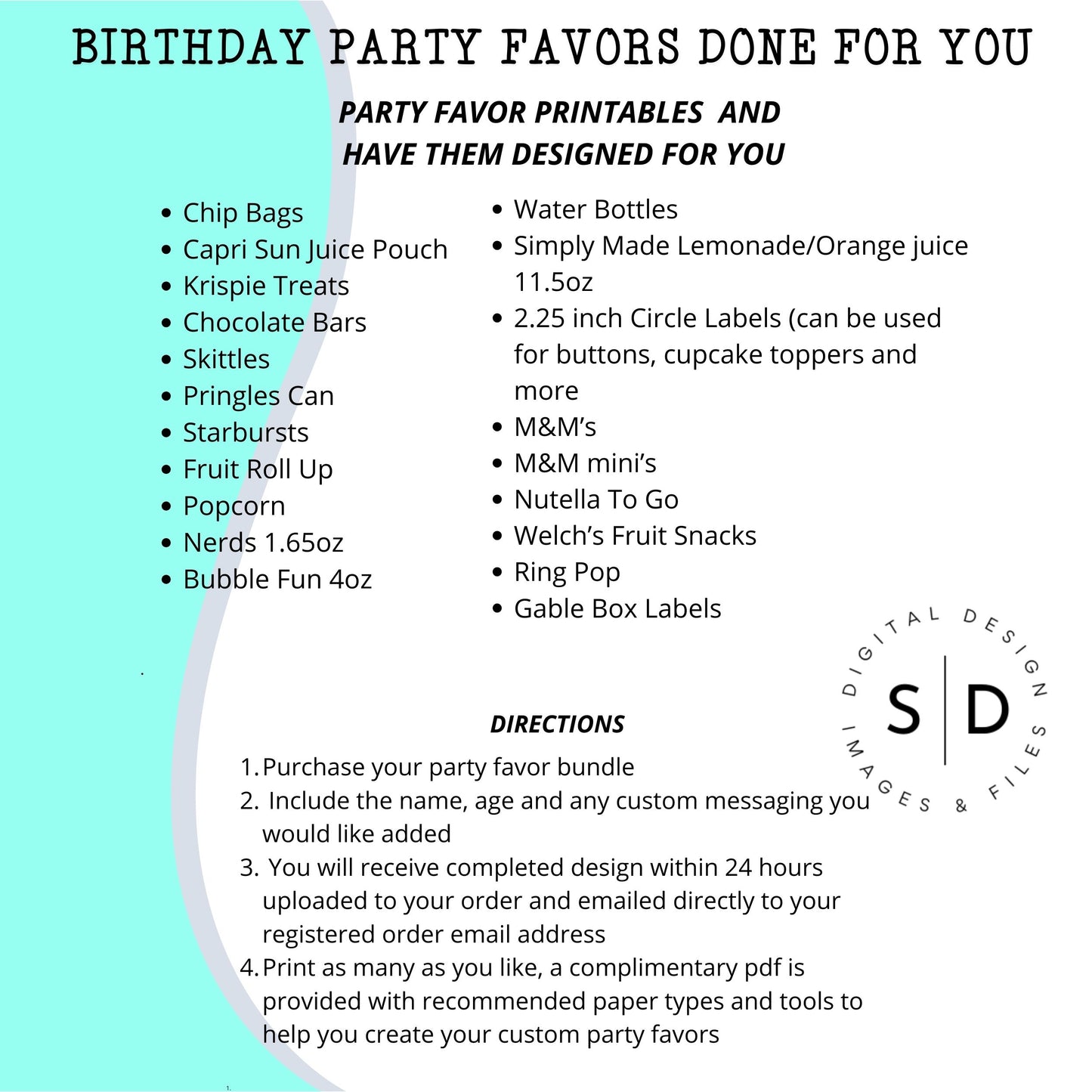Frozen Birthday Party Favors DFY