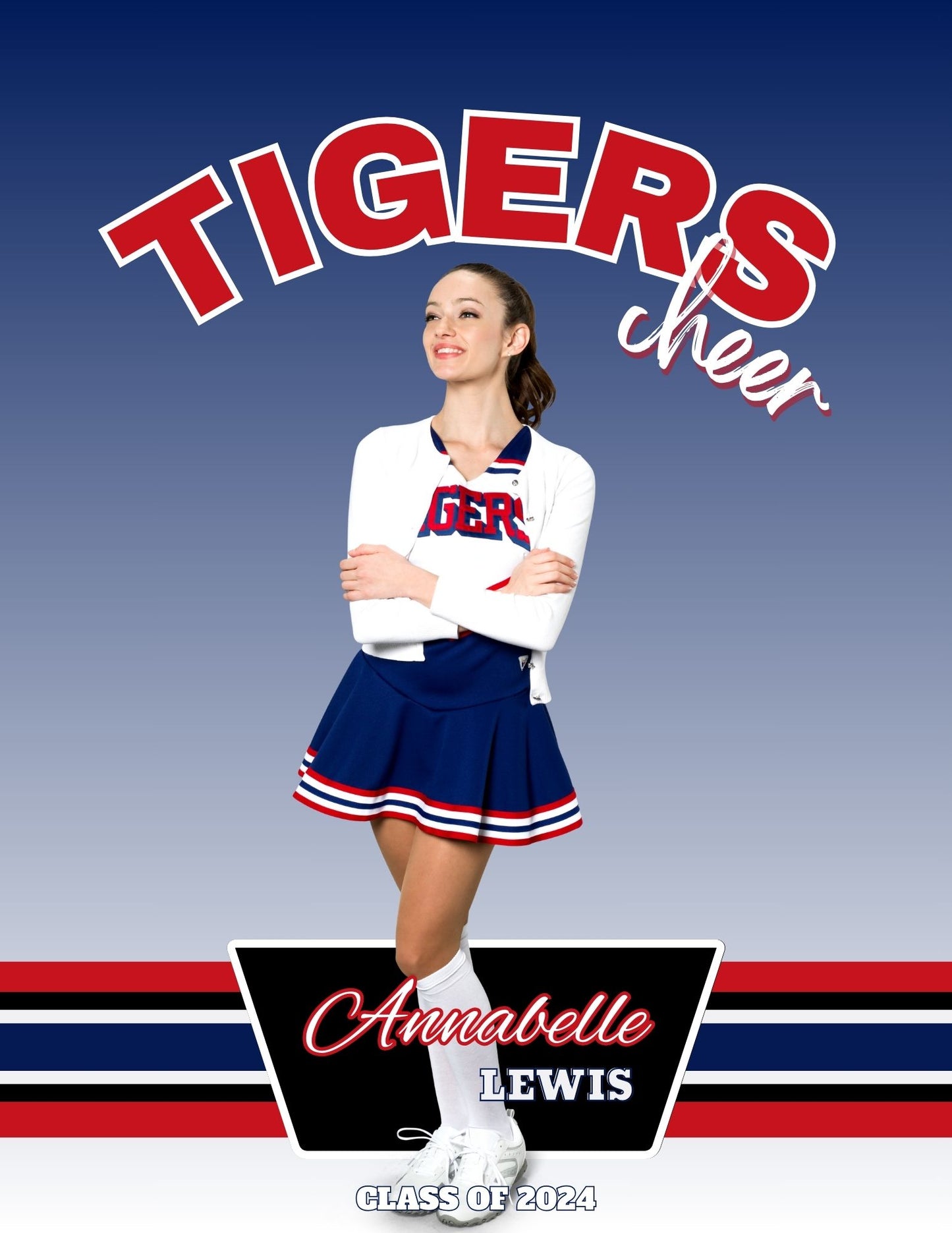 Cheer Player Trading Card Templates Bundle