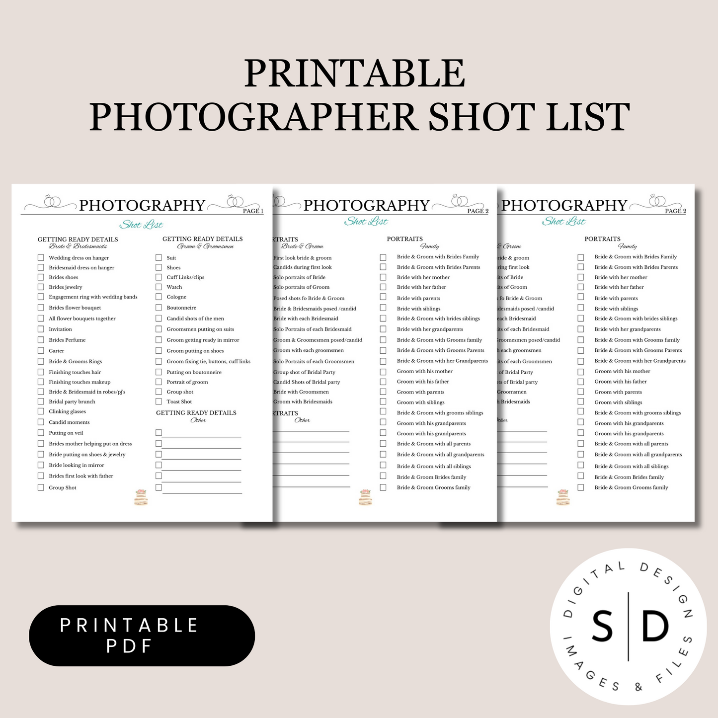 Wedding Planner Checklists Printable and Hyperlinked