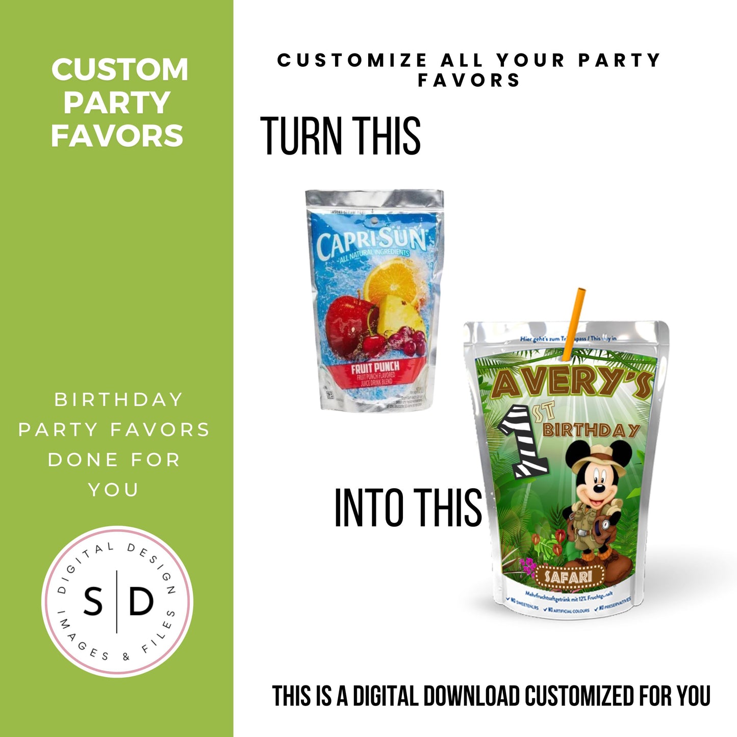 Mouse Safari Birthday Party Favors DFY