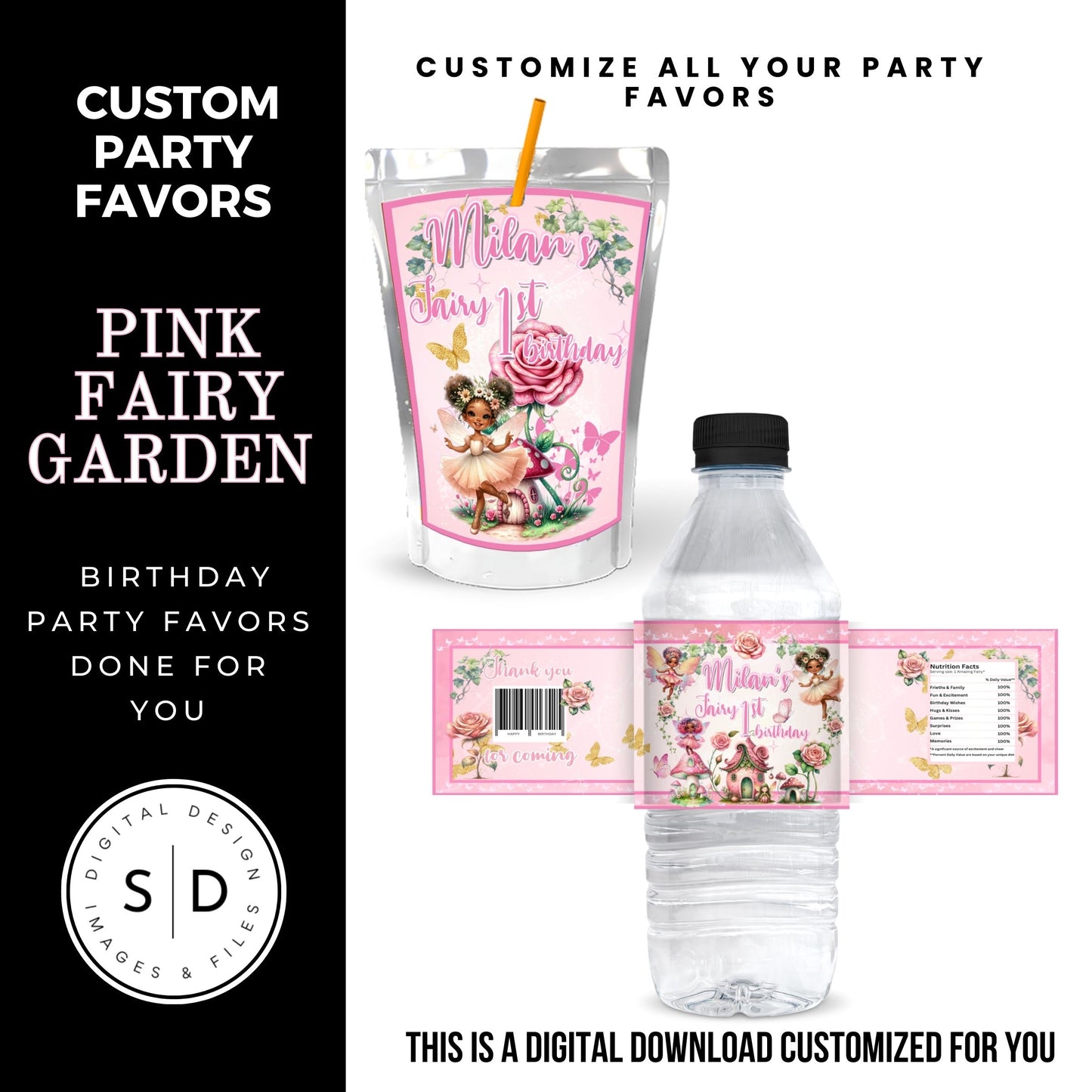 Pink Fairy Garden Birthday Party Favors DFY