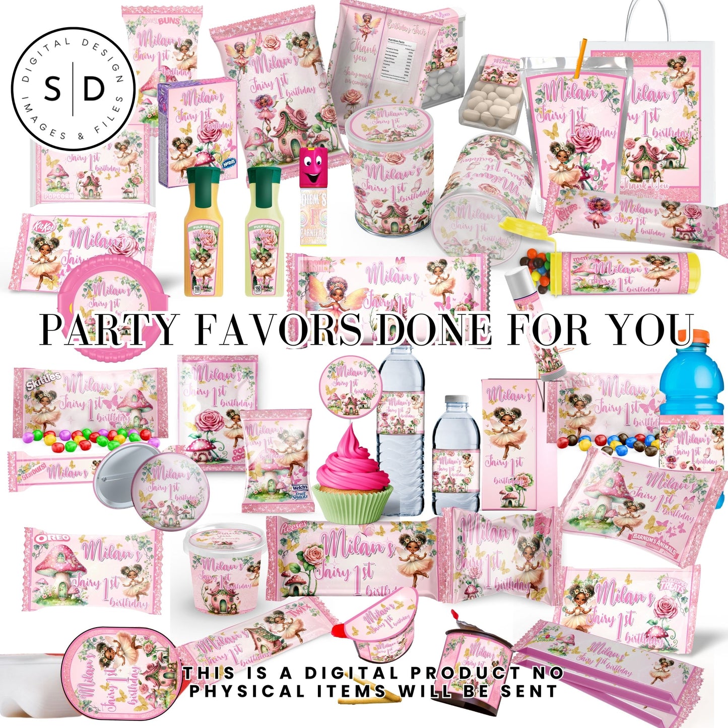 Pink Fairy Garden Birthday Party Favors DFY