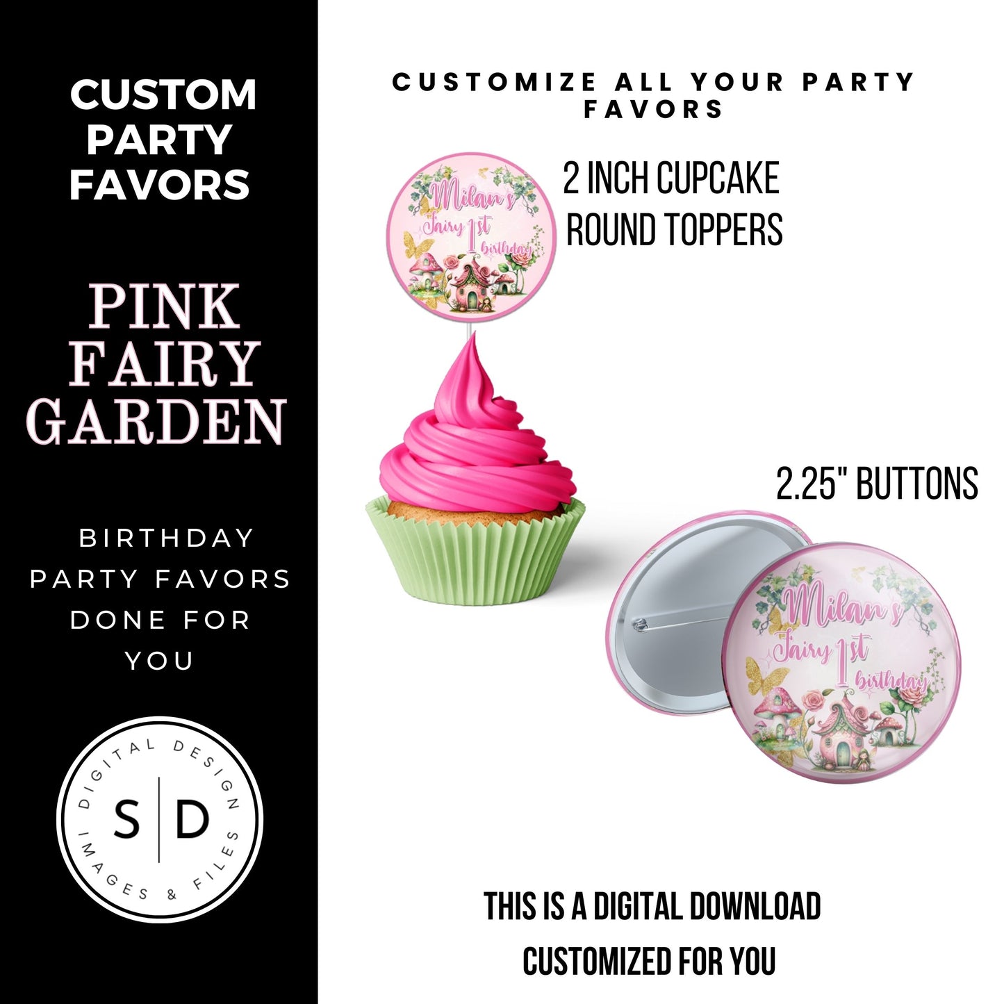Pink Fairy Garden Birthday Party Favors DFY