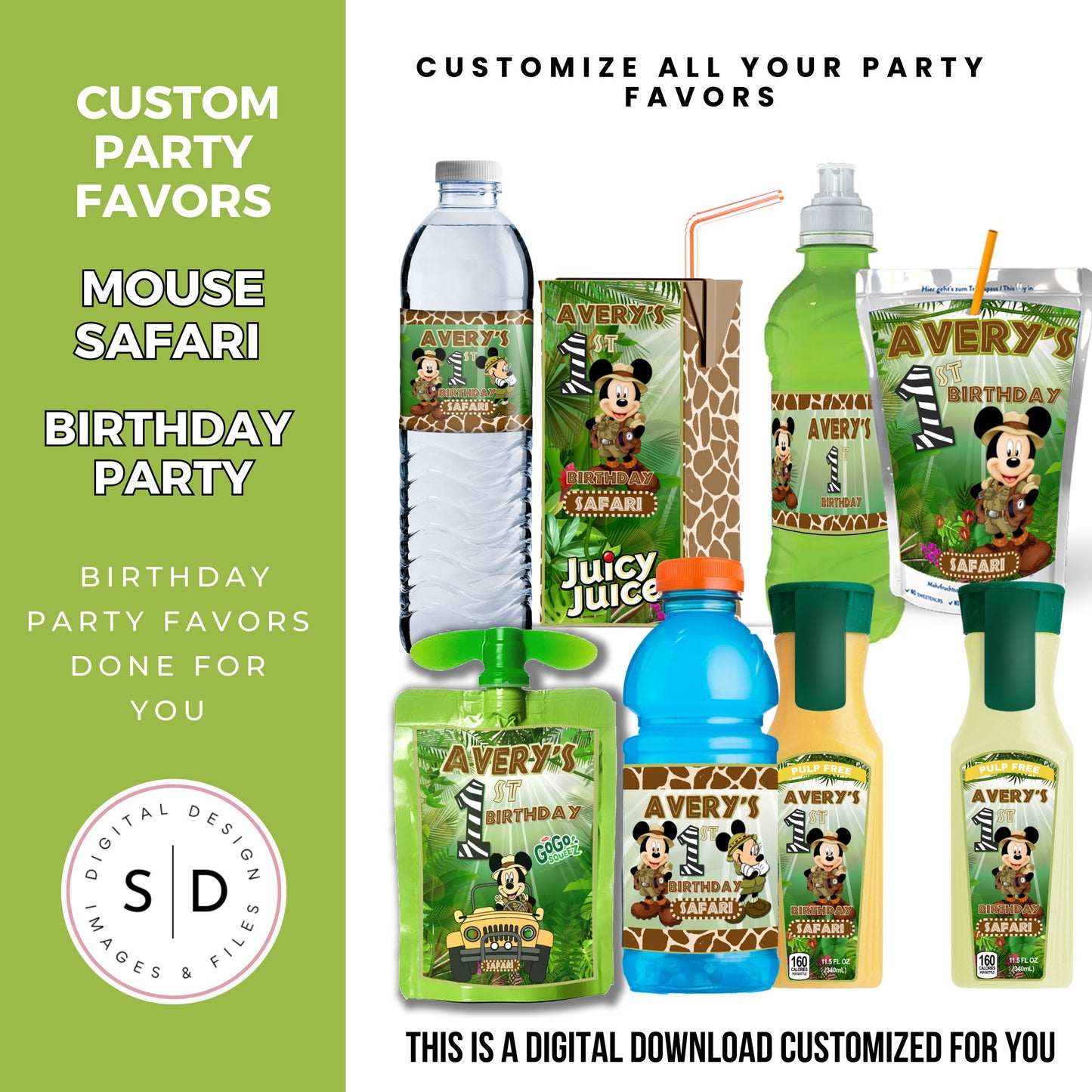 Mouse Safari Birthday Party Favors DFY