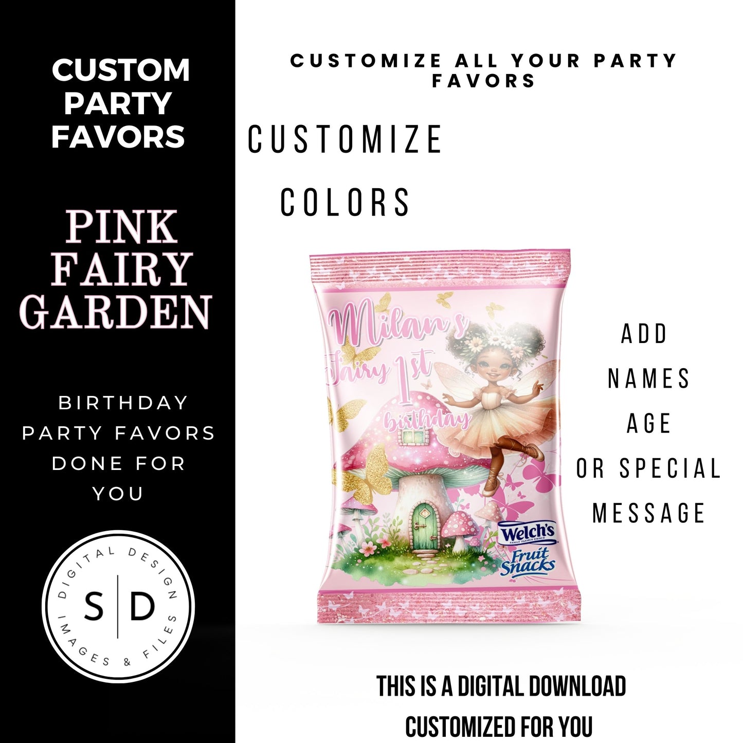 Pink Fairy Garden Birthday Party Favors DFY