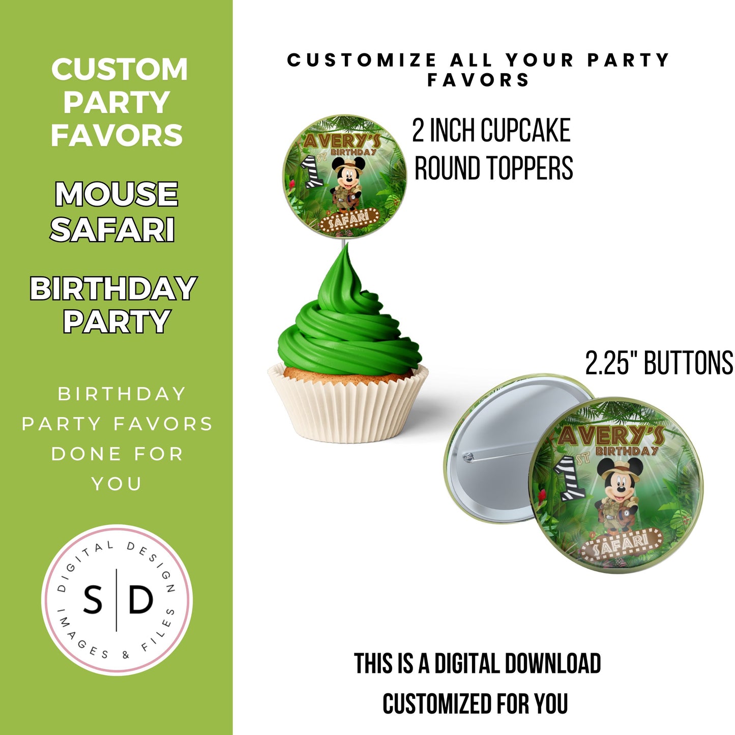 Mouse Safari Birthday Party Favors DFY