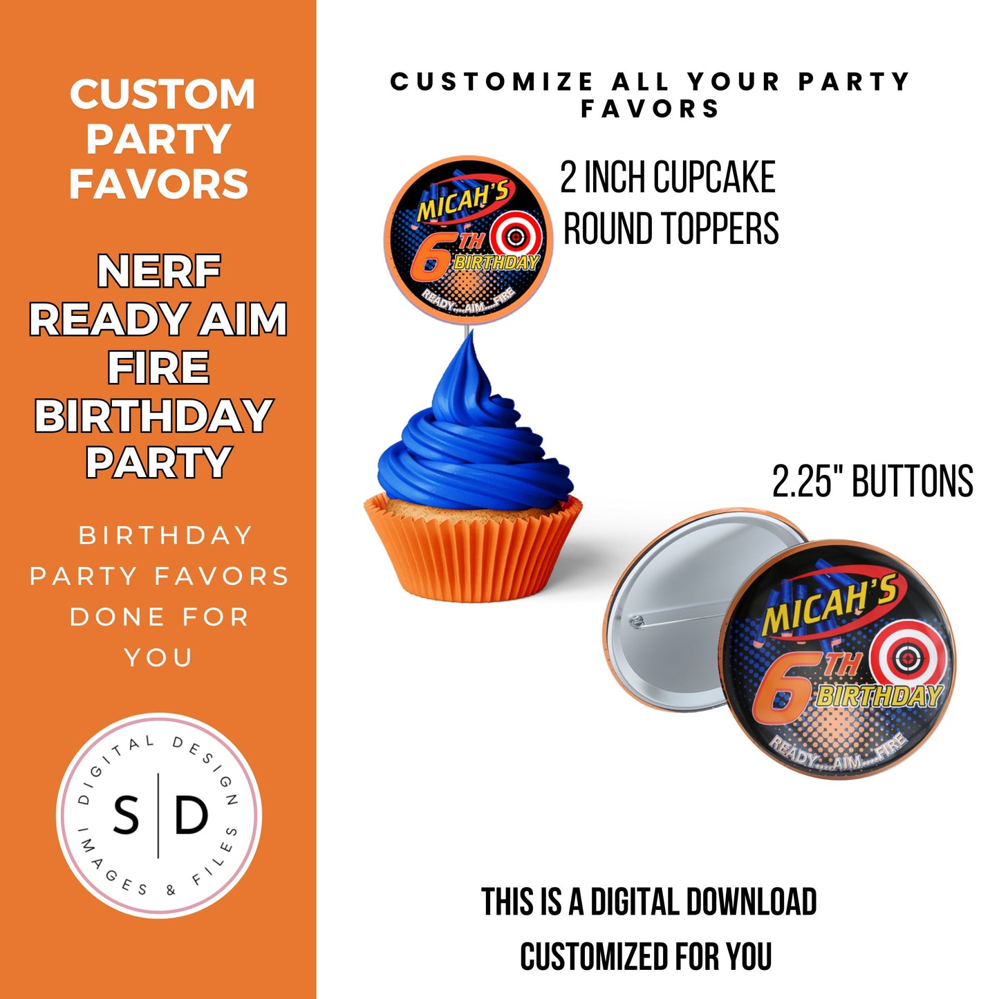 Nerf Ready Aim Fire Birthday Party Favors DFY