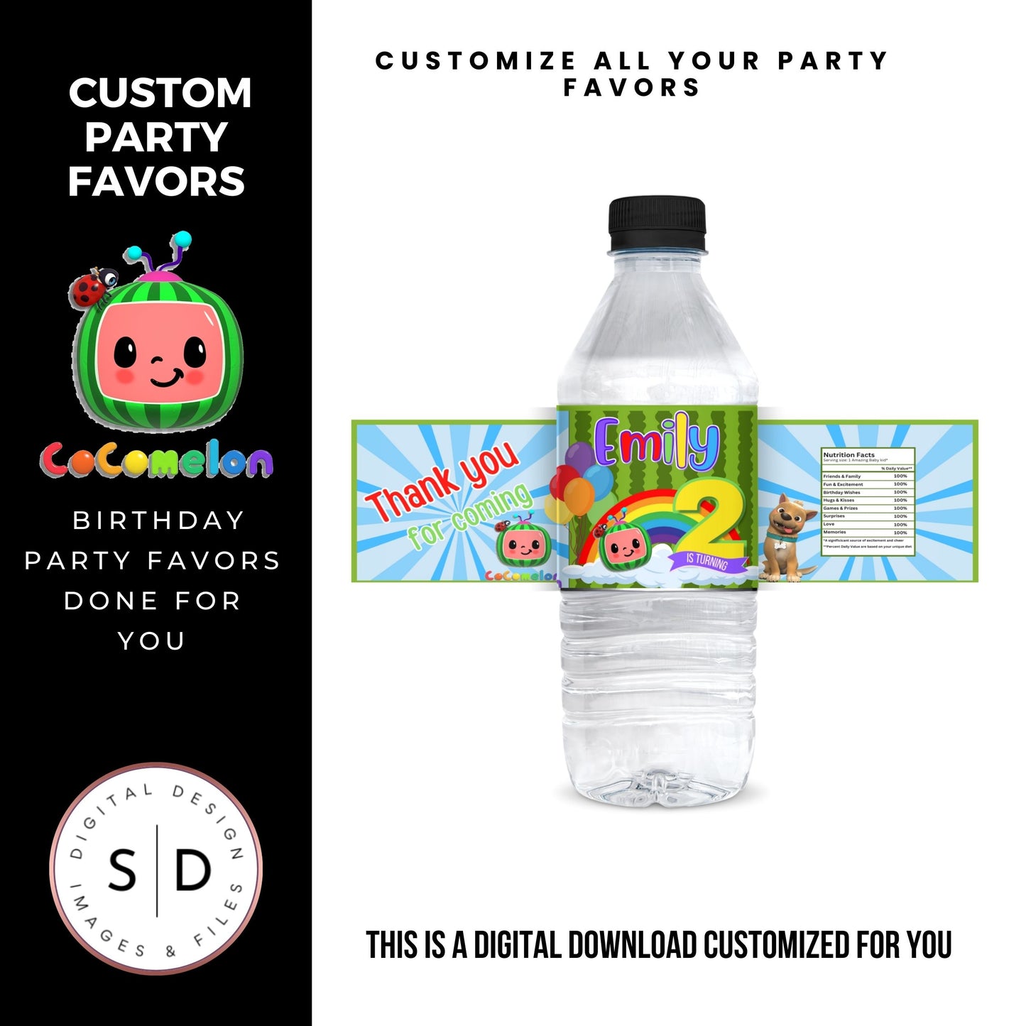 Rainbow Melon Birthday Party Favor Bundle DFY