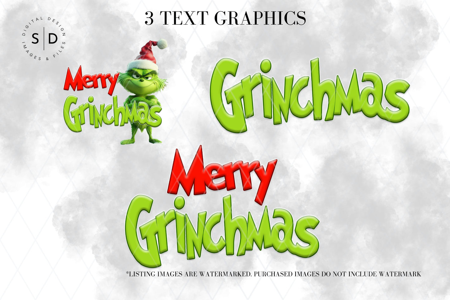 Merry Grinchmas Clipart PNG/JPG Bundle
