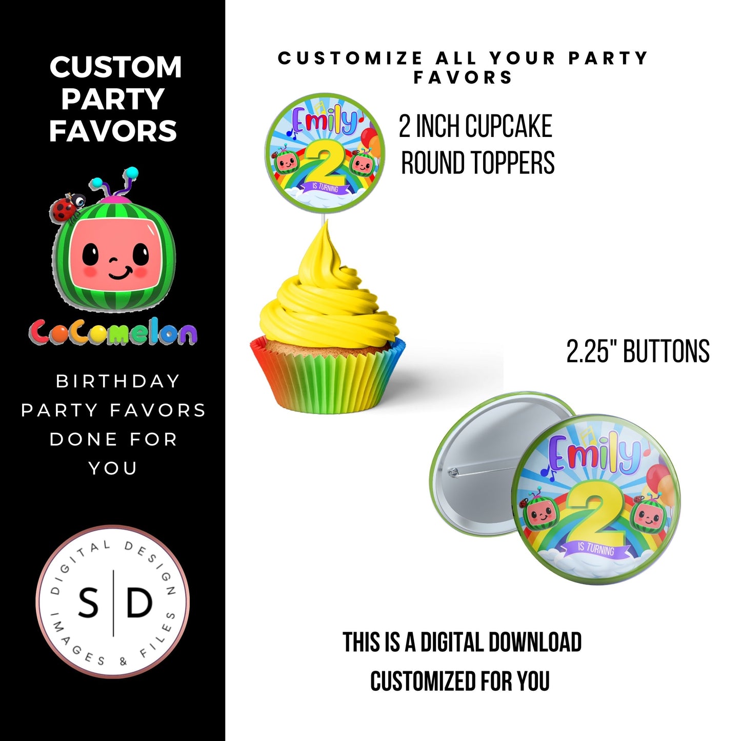 Rainbow Melon Birthday Party Favor Bundle DFY