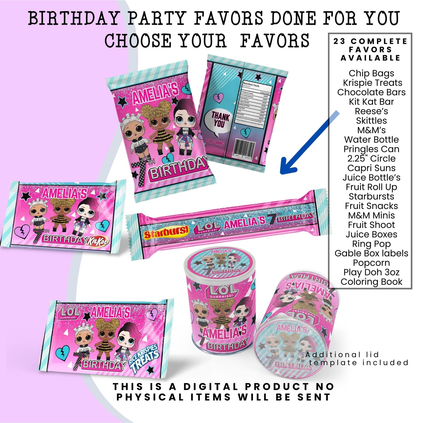 LOL Dolls Birthday Party Favors DFY