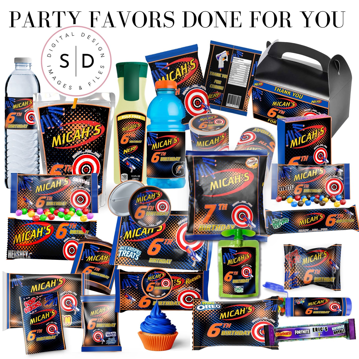Nerf Ready Aim Fire Birthday Party Favors DFY