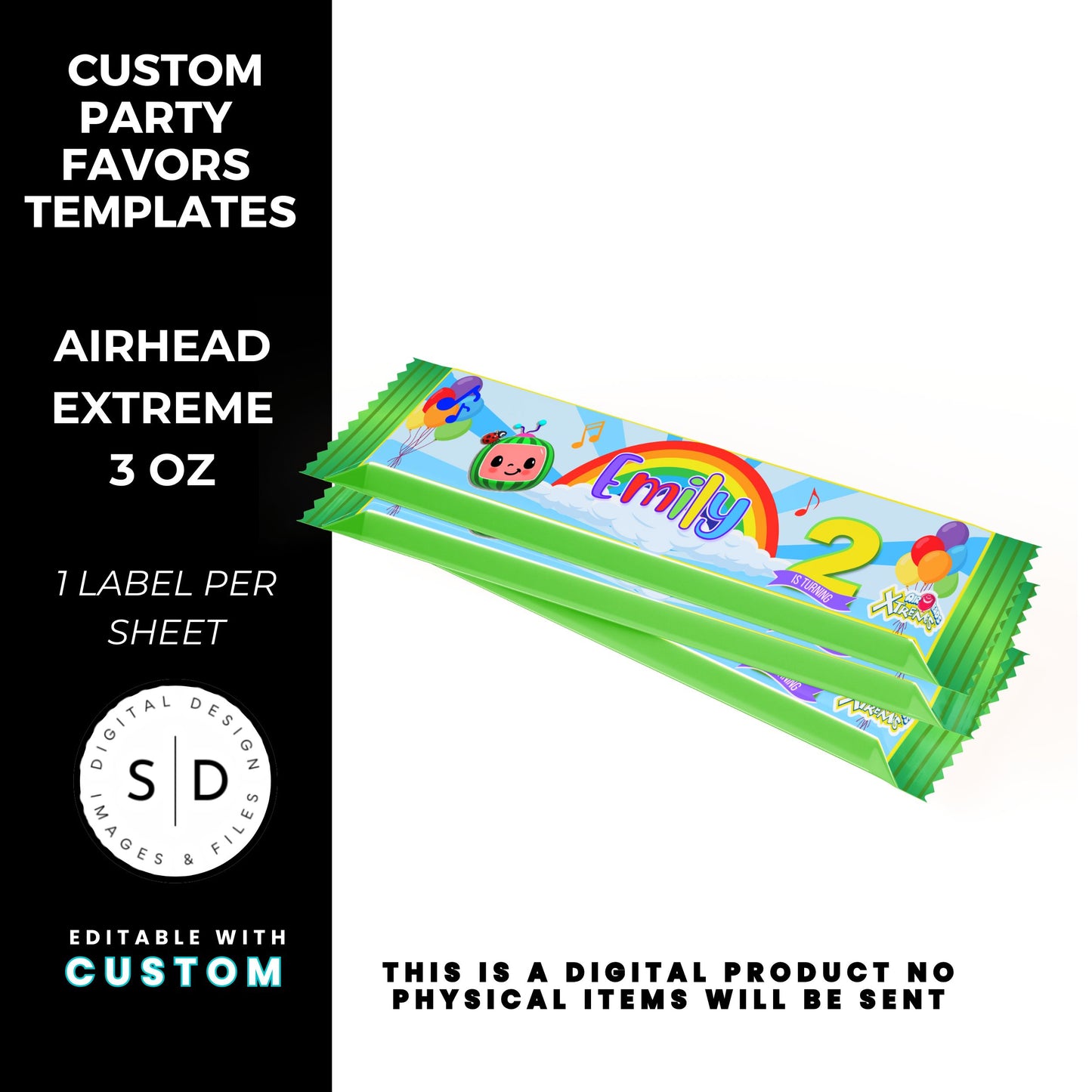 Rainbow Melon Birthday Party Favor Bundle DFY