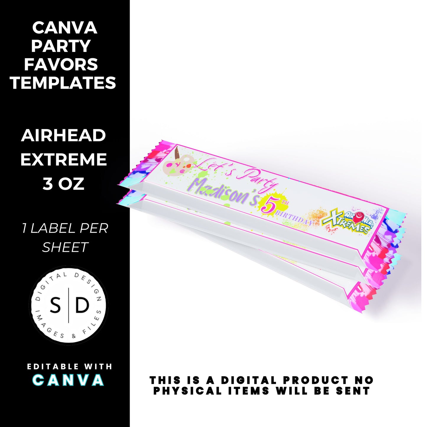 Let's Paint Birthday Party Favor Templates