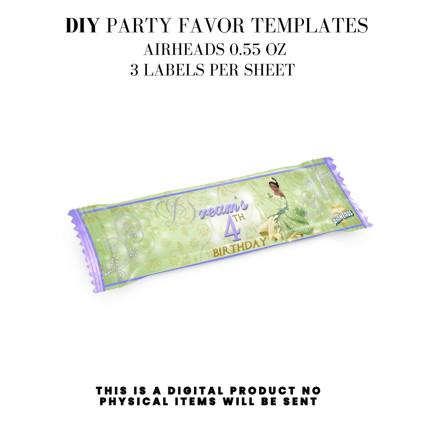Princess Tiana Printable Favor Designs DFY