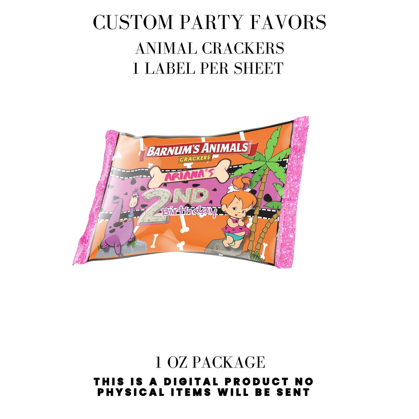 Pebbles & Dino Stone Age Birthday Party Favors DFY