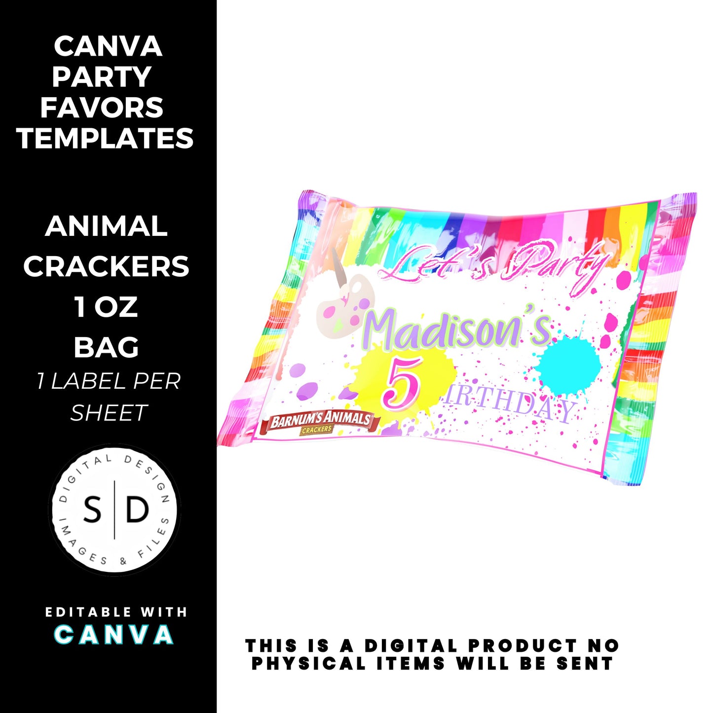 Let's Paint Birthday Party Favor Templates