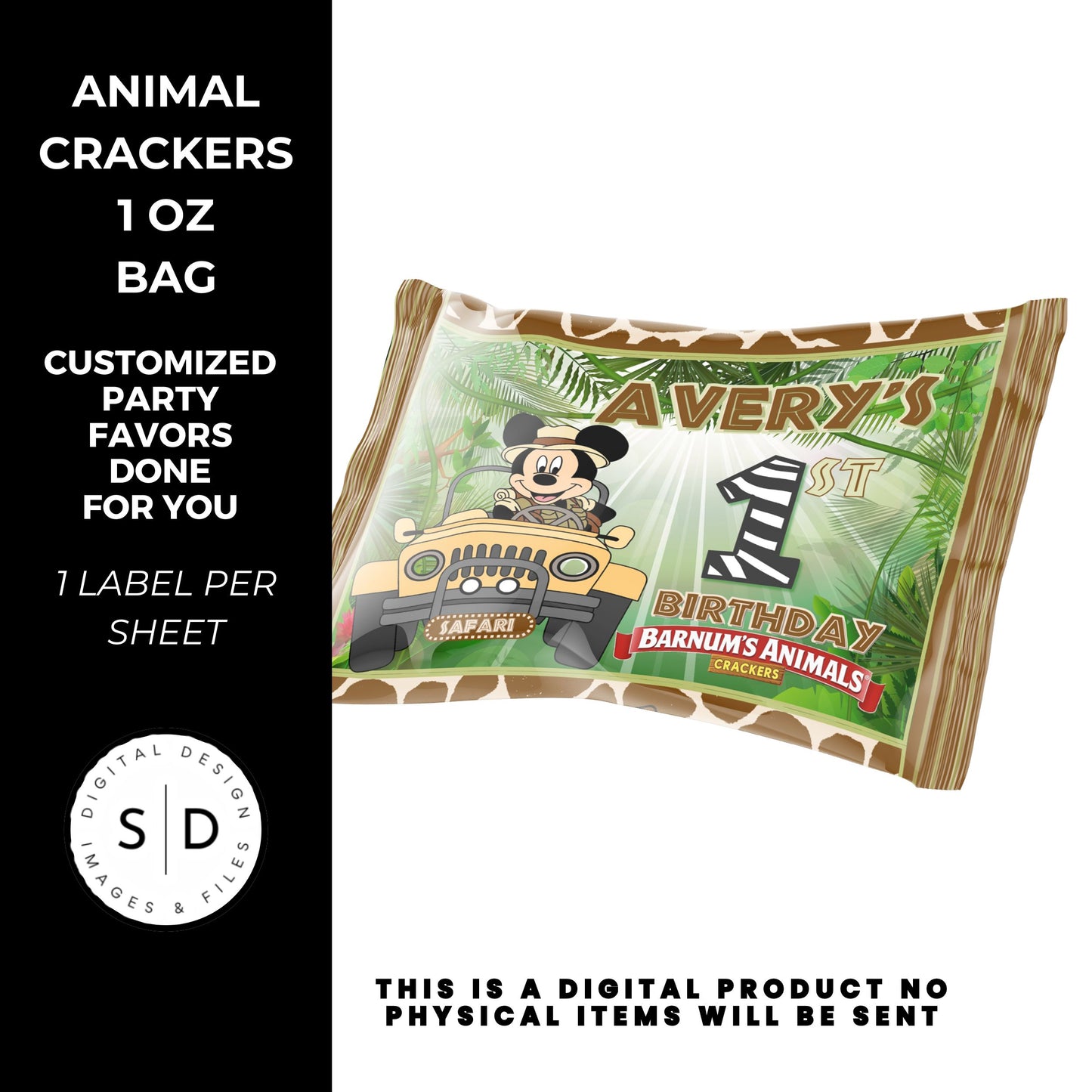 Mouse Safari Birthday Party Favors DFY