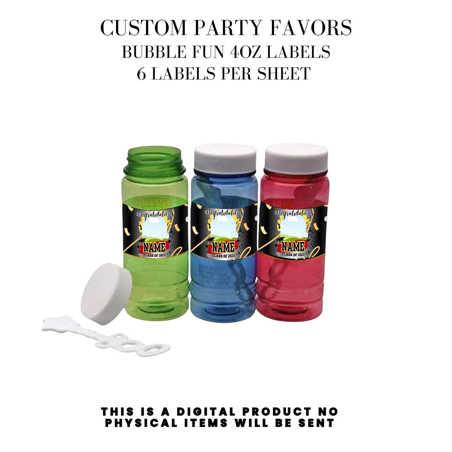 Class of 2025 Graduation Party Favor Canva Template Bundle ๐โจ