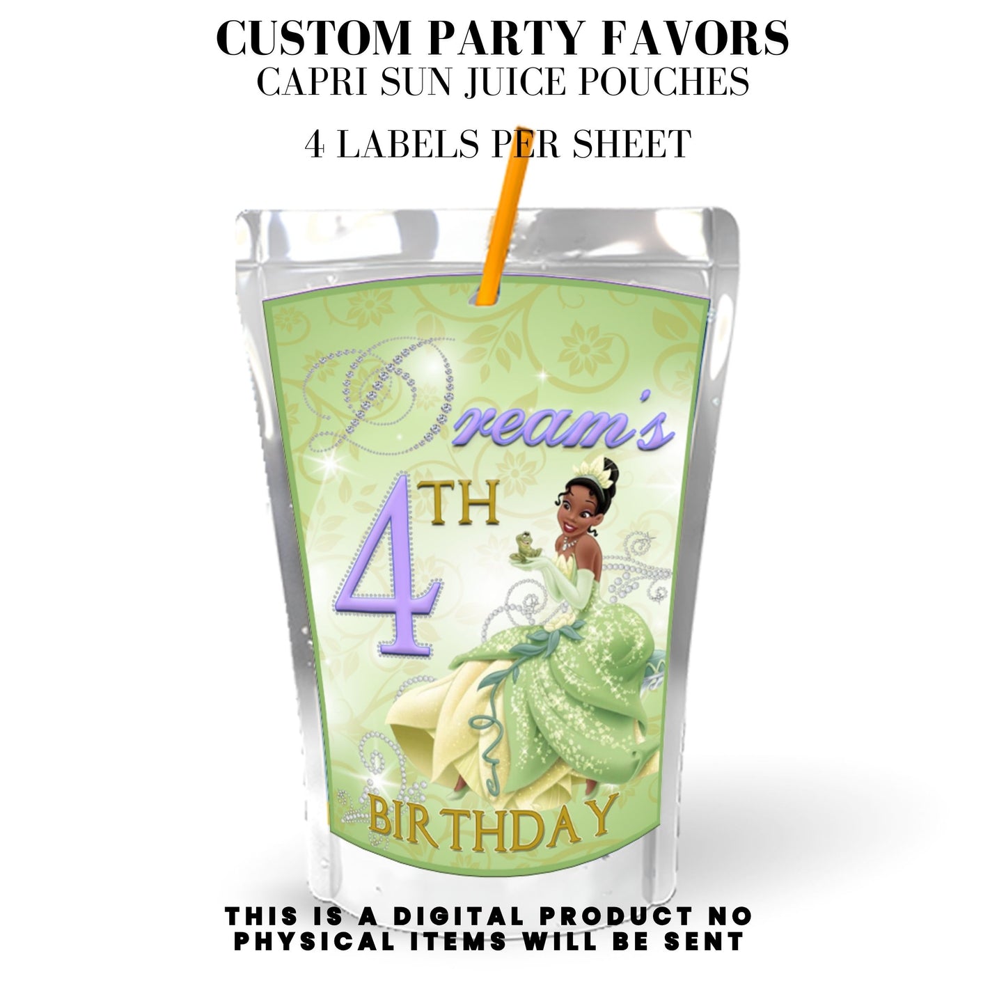 Princess Tiana Printable Favor Designs DFY