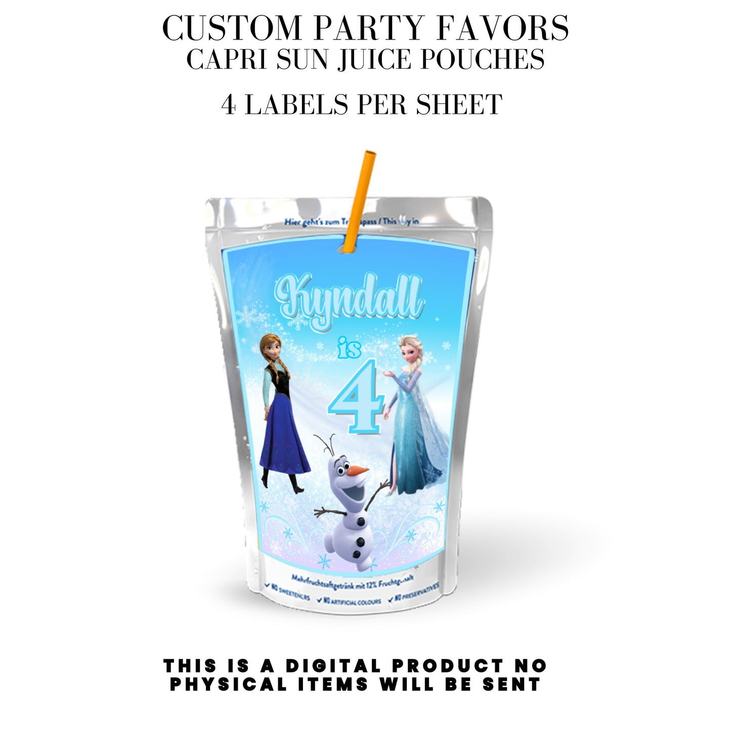 Frozen Birthday Party Favors DFY