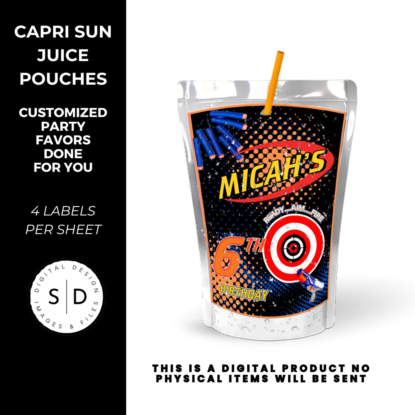Nerf Ready Aim Fire Birthday Party Favors DFY