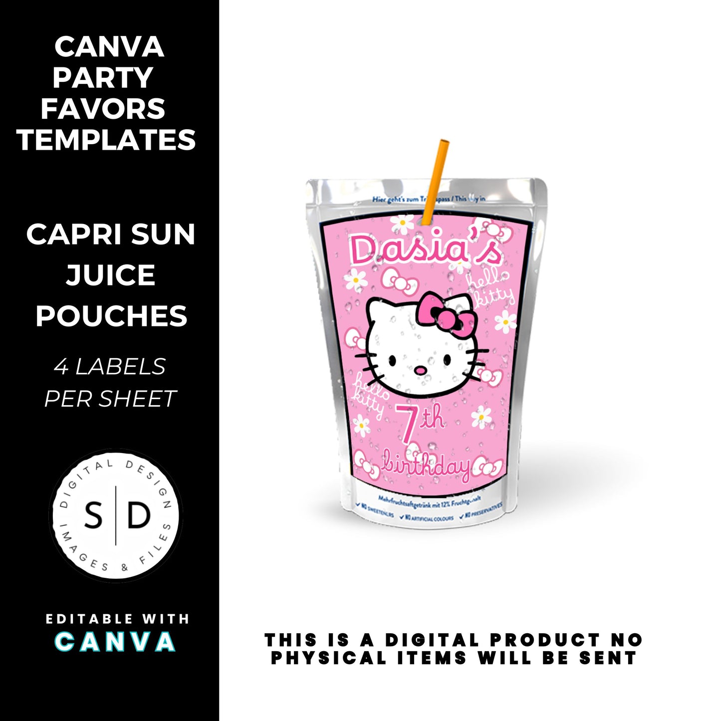 Kitty Birthday Party Favor Templates Bundle