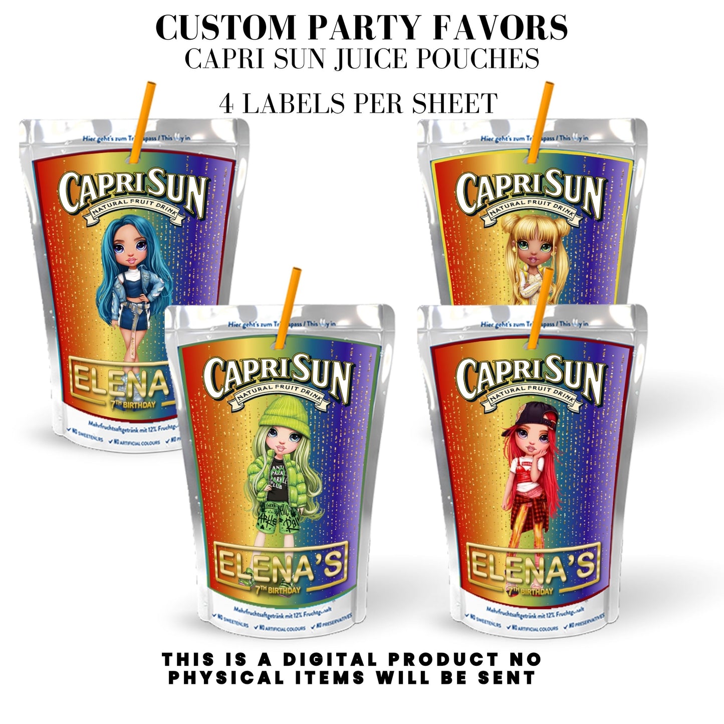 Rainbow High Birthday Party Favors DFY