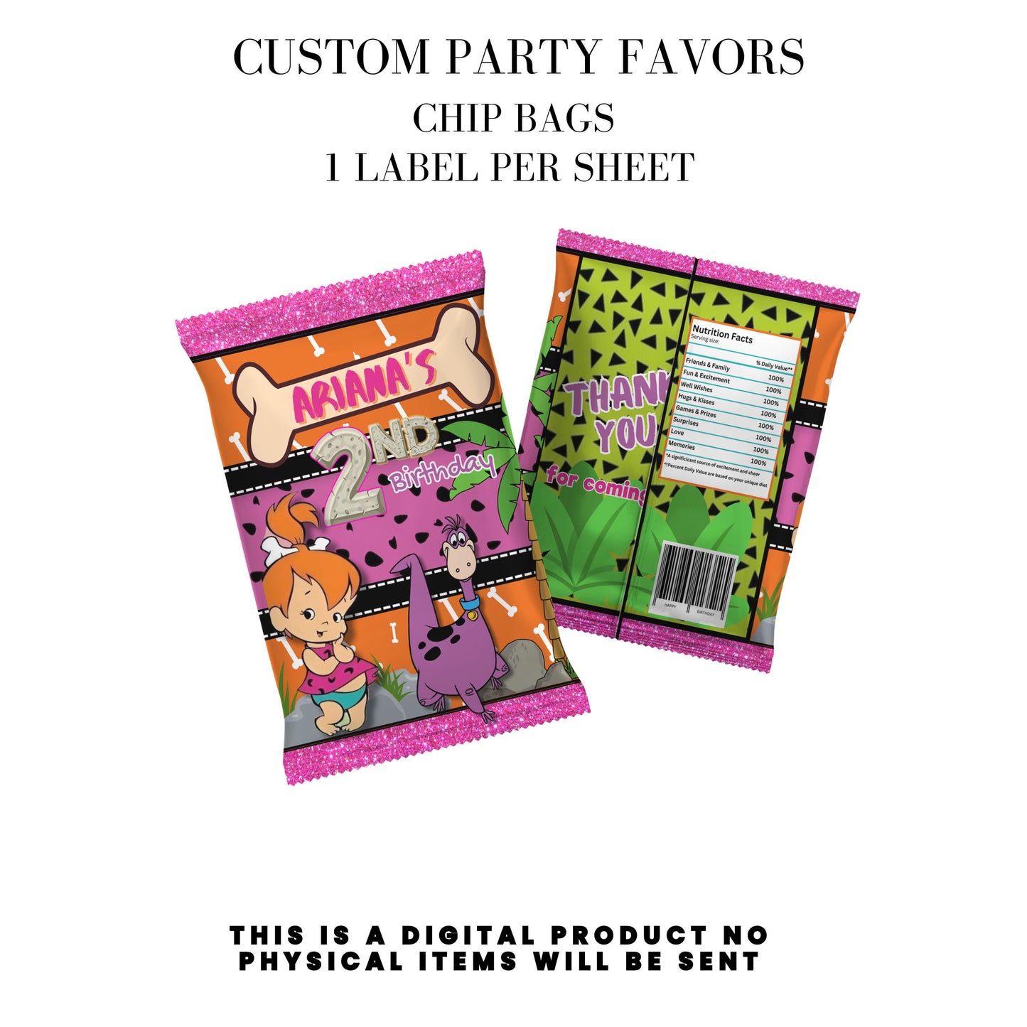 Pebbles & Dino Stone Age Birthday Party Favors DFY