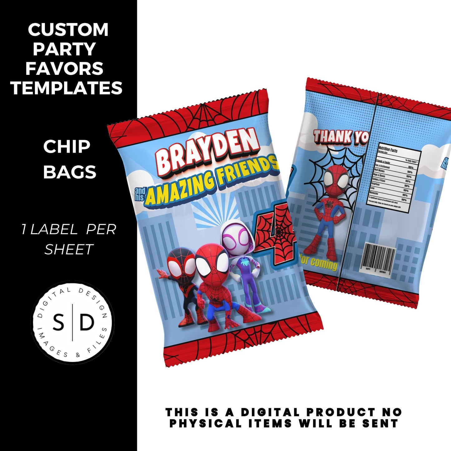 Spidey & Friends Birthday Party Favors DFY