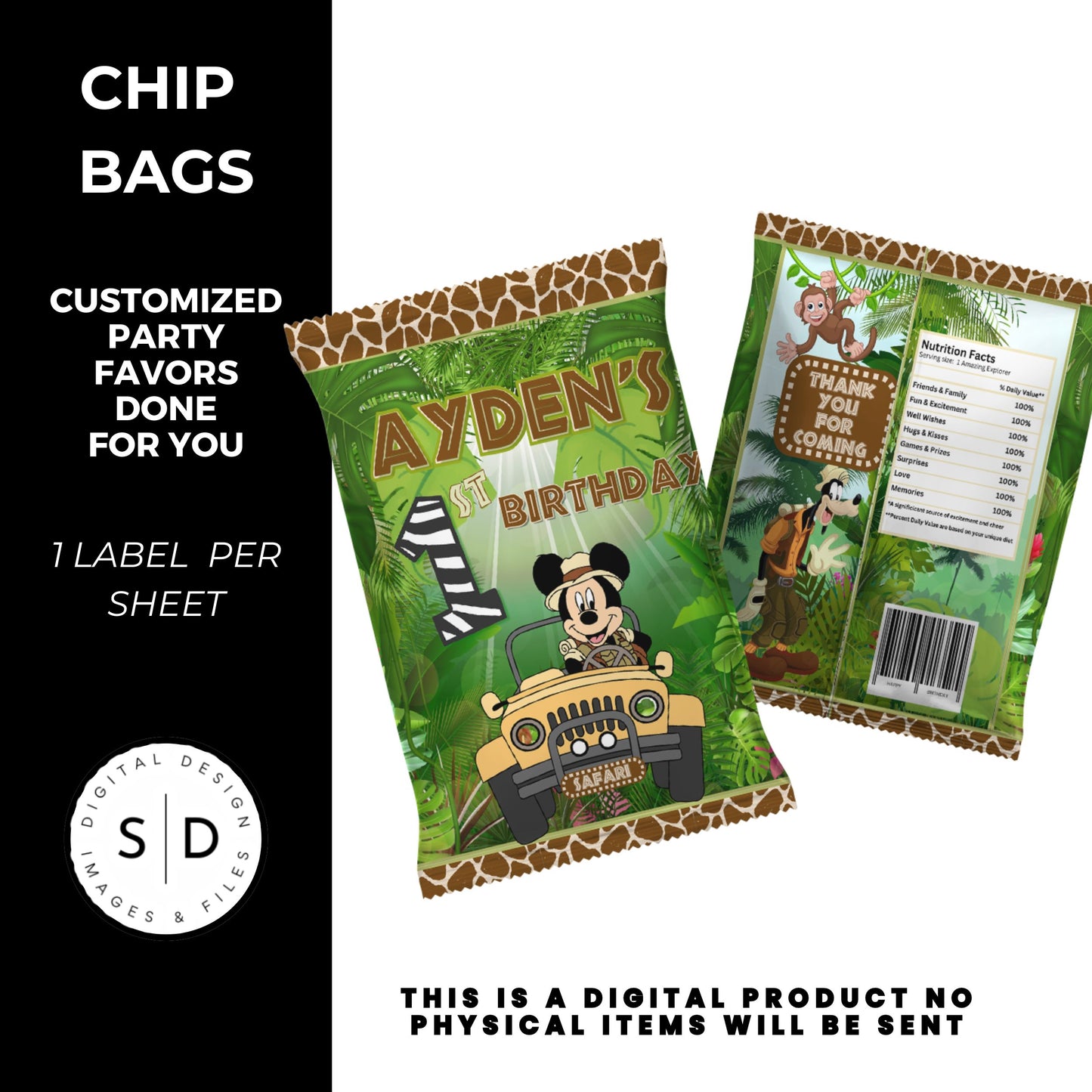 Mouse Safari Birthday Party Favors DFY