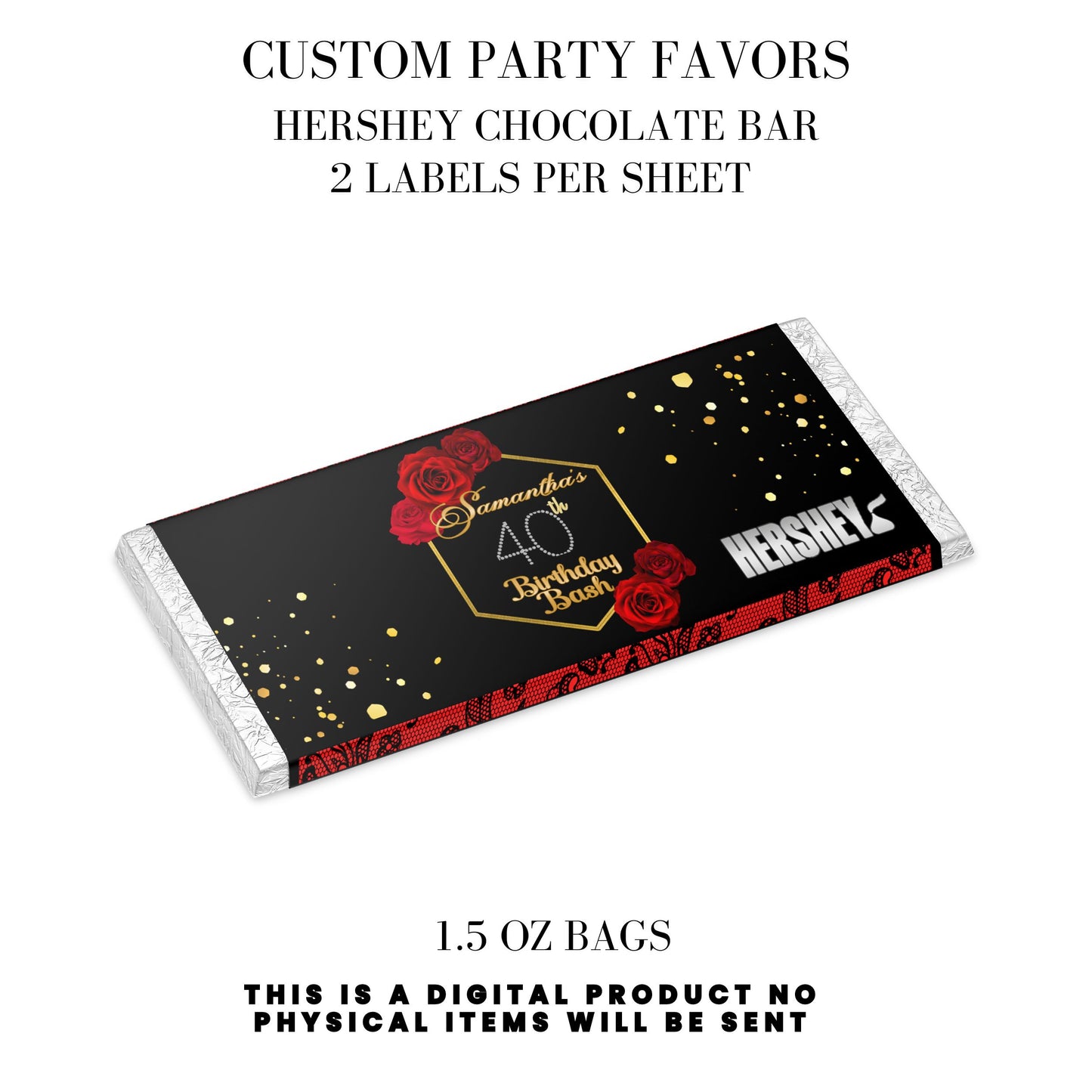 Red Roses & Black Lace Party Favors DFY